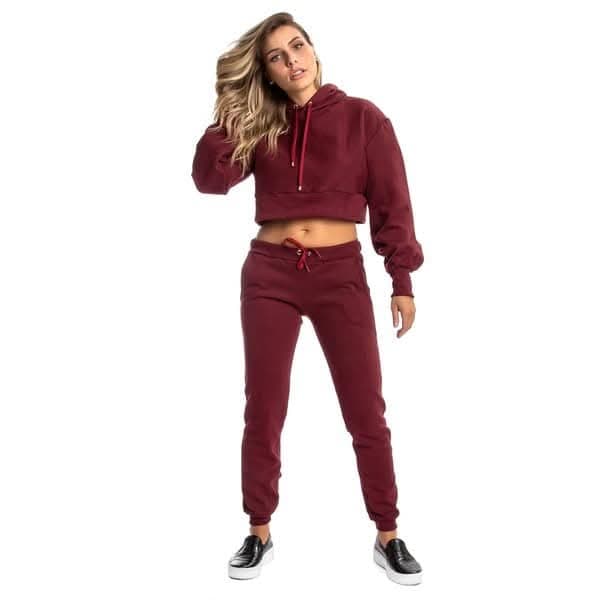 Moletom Cropped feminino Estiloso com Capuz 