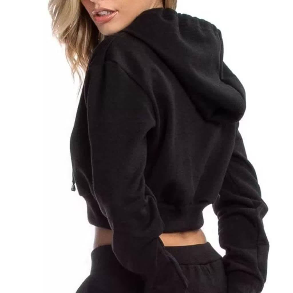 Moletom Cropped feminino Estiloso com Capuz 