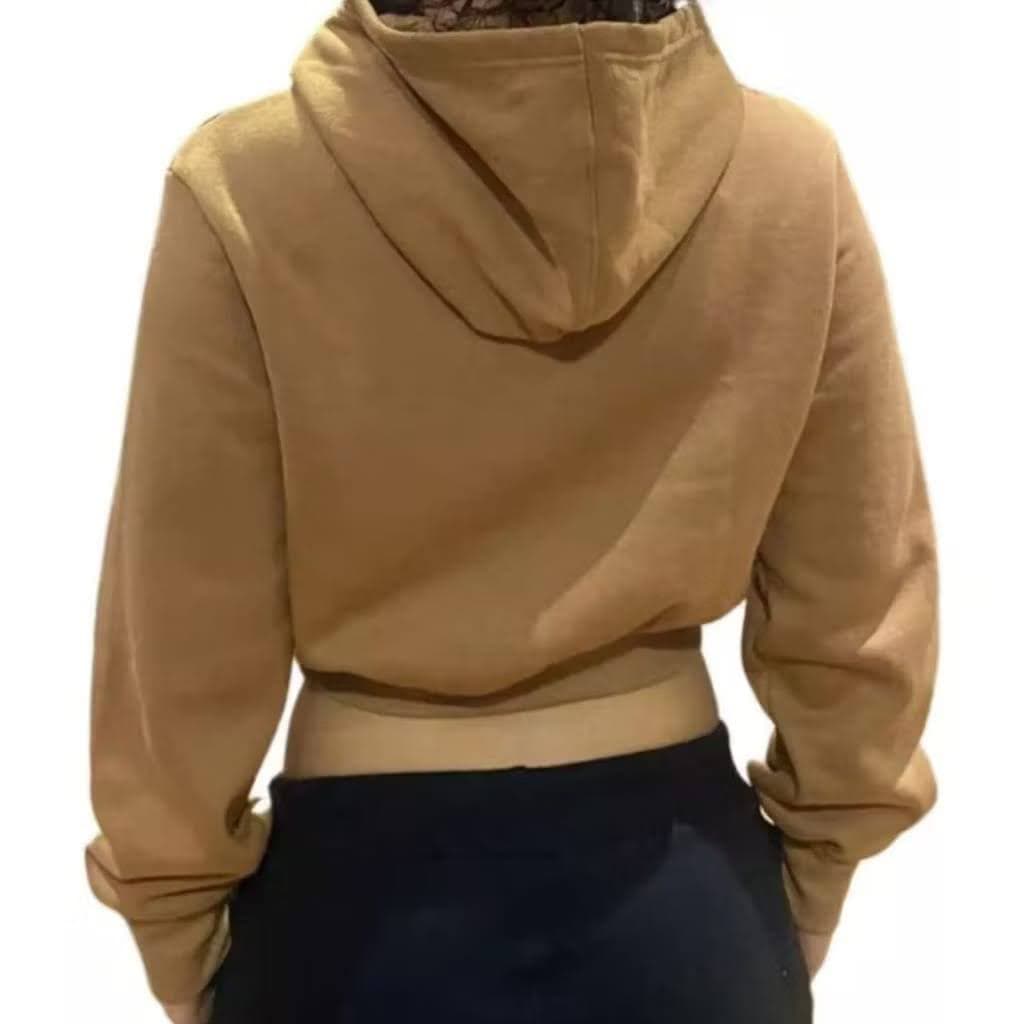 Moletom Cropped feminino Estiloso com Capuz 